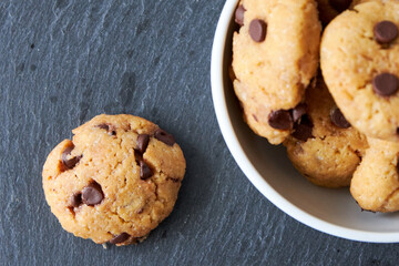 protein cookies with chickpea flour and chocolate chips