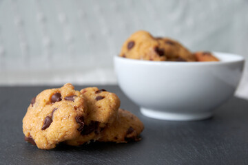 protein cookies with chickpea flour and chocolate chips