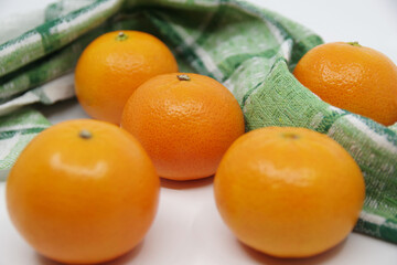 Tangerine or Mandarin. Mandarin isolated on white background.