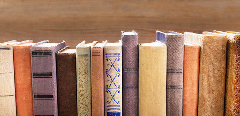 various old books on a shelf