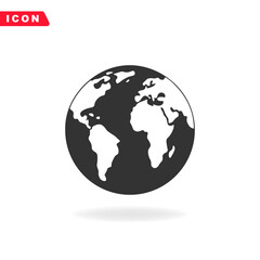 World icon. Flat simple earth design. Isolated vector illustration.