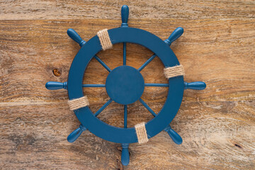 steering wheel on a boat