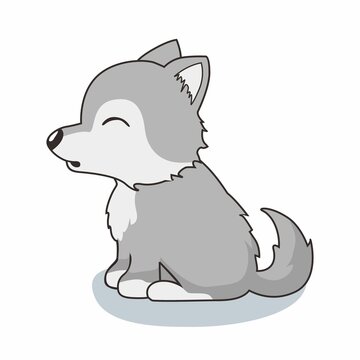 Wolf Cartoon Isolated Cute Coyote Illustration