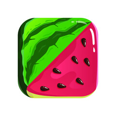 watermelon; food; fruit; fresh; icon; illustration; vector; healthy; dessert; sweet; summer; vegetarian; organic; diet; natural; nature; juicy; isolated; green; background; slice; tasty; melon;