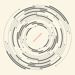 Abstract Circular Logo. Vintage Geometric Background