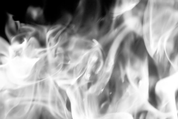 Blurred view of white smoke on a black background. Can be used as backdrop