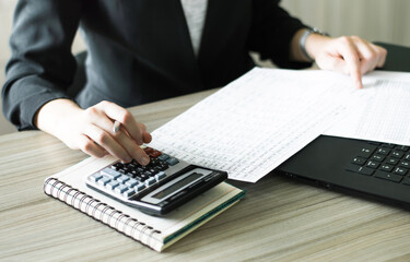 accountant checking financial statements. Finance. The concept of accounting.