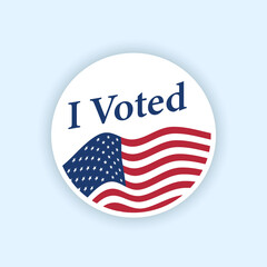 I voted sticker with flattering us american flag.