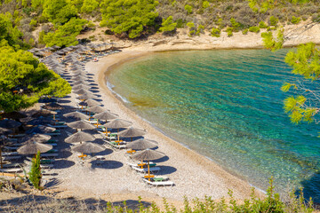 Amaazing small beach on idyllic greek island Spetses