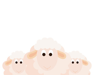 cute sheeps animals on white background vector illustration design