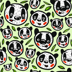 Pattern panda. Seamless repeat pattern design for fabric, posters, flyers, cards, stickers, and professional design.