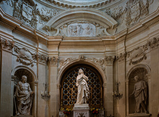 Religious Interior architecture of Avignon France cathedral