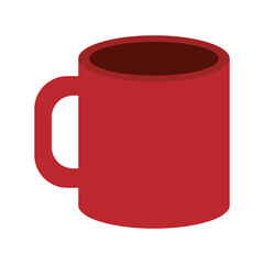 mug red ceramic on white background vector illustration design
