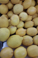 Fresh lemon orange fruit sold in the market