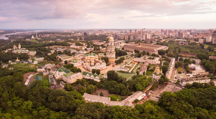 Fototapeta na wymiar Aerial view of Kyiv Pechersk Lavra in Kyiv, Ukraine