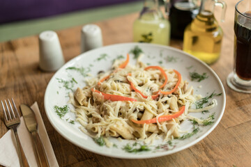 pasta dish with cheese and pepper