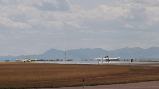 Vintage North American Aircrafts T-6 Texan on a Runway
