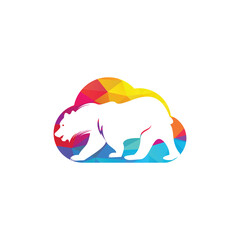 Bear on cloud shape vector Designs. Bears vector template Concept design. 