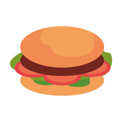 tasty hamburger, fast food, on white background vector illustration design
