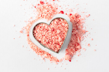 Crushed Peppermint Candy in a Heart Shape