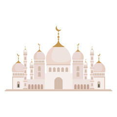 facade mosque islam structure on white background vector illustration design