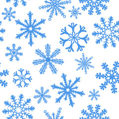 Fototapeta premium Snowflake's seamless background. Vector illustration
