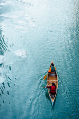 Canoe on river 