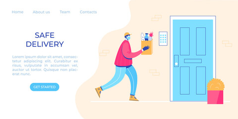 Safe delivery concept. Vector illustration.