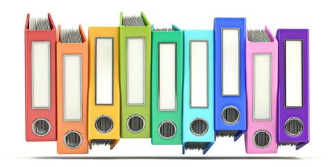 Multi colored office folders bunch 3D