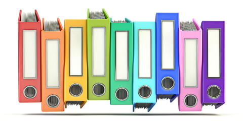 Obraz premium Multi colored office folders bunch 3D