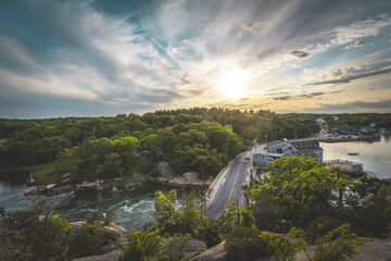 Costal River and Sun Set