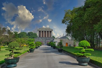 Ho chi Minh Mausoleum in city of Hanoi in Vietnam