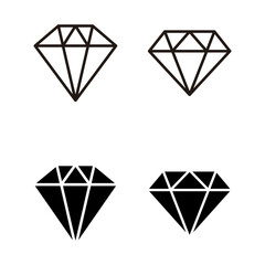 Fototapeta na wymiar set of Diamond icons. Diamond vector icon.