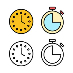 set of Clock icons. Time icon vector. Clock vector icon