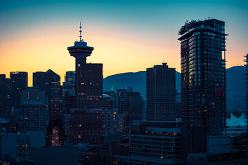 Vancouver City Skyline Sunset