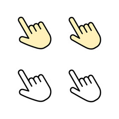 Fototapeta premium set of Hand cursor icons. Hand click icon. Finger pointer isolated vector