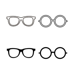 set of Glasses icons vector. Stylish Eyeglasses. Glasses icon. Optical concept