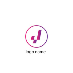 letter j logo circle illustration of a vector design template
