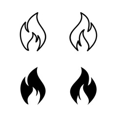 set of Fire icons. Fire flame icon template.