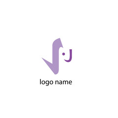 letter j logo illustration of elephant vector design template