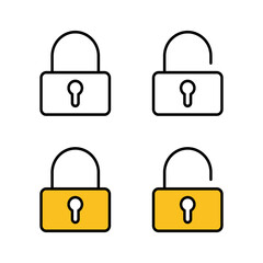 set of Lock icons. Encryption icon. Security symbol. Secure. Private