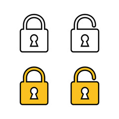 set of Lock icons. Encryption icon. Security symbol. Secure. Private