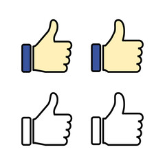 set of Like icons. Thumbs up icon. social media icon