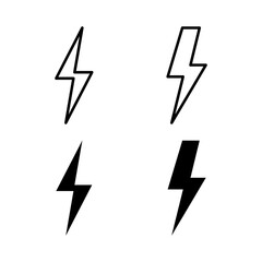 set of Lightning icons. Bolt icon vector. Energy and thunder electric icon