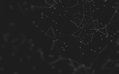 Abstract background. Molecules technology with polygonal shapes, connecting dots and lines. Connection structure. Big data visualization.