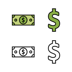 Set of Money icons. Money vector icon. Dollar icon