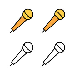 Set of Microphone Icons. Mic sign. Karaoke microphone icon. Broadcast mic sign