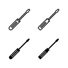 Set of Screwdriver icons. Screwdriver vector icon