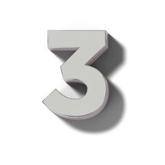 リアルなシルバーの文字ブロックの3