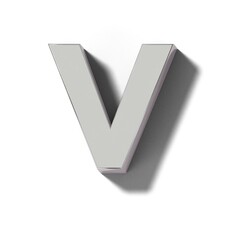 リアルなシルバーの文字ブロックのV